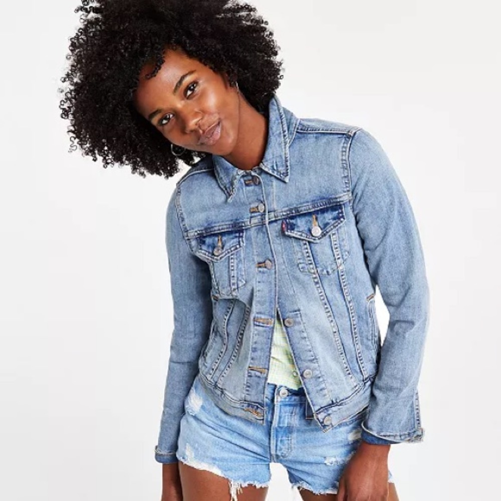 Levi’s Denim Trucker Jacket Medium Wash Sz XS - Picture 4 of 16